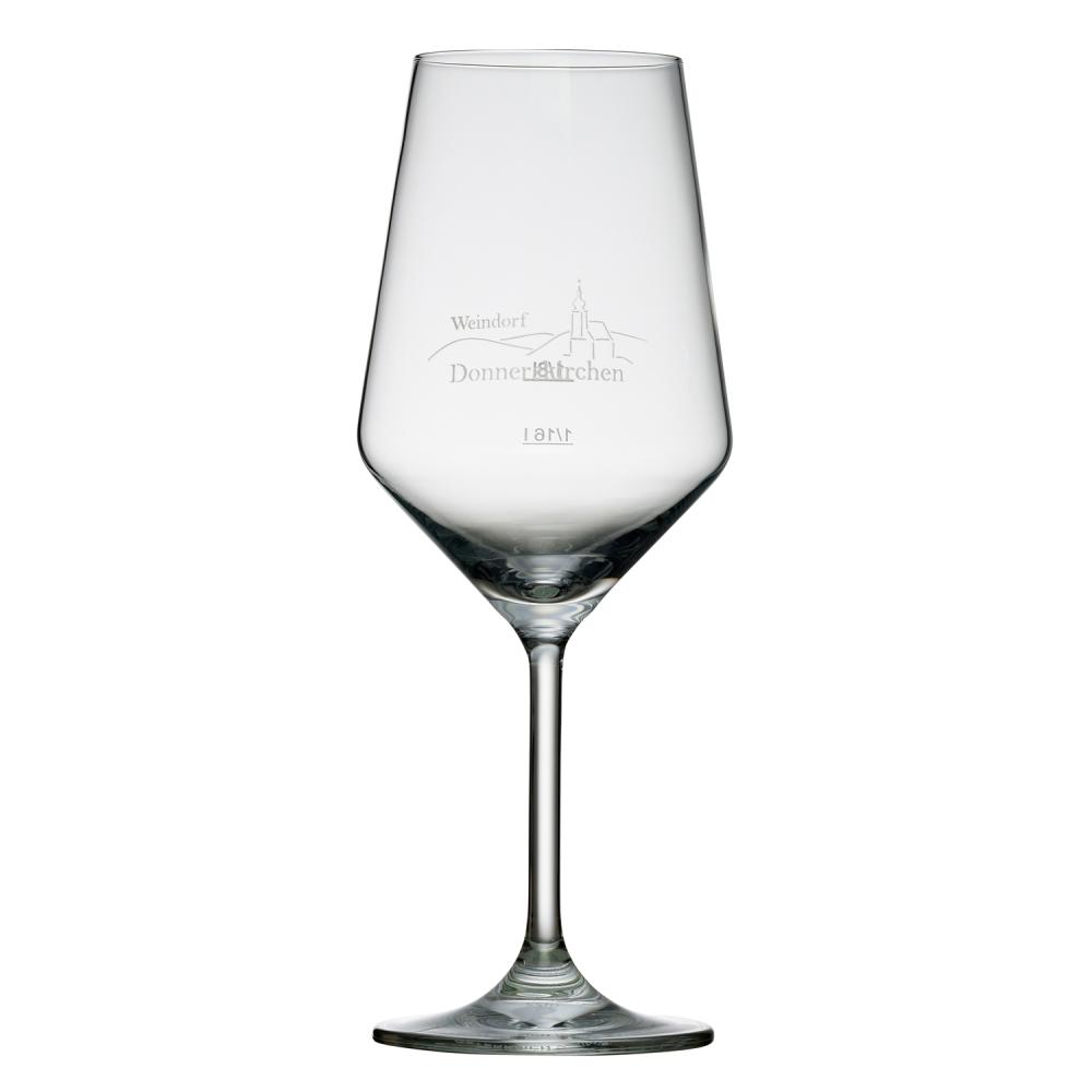 Glas mit Logo