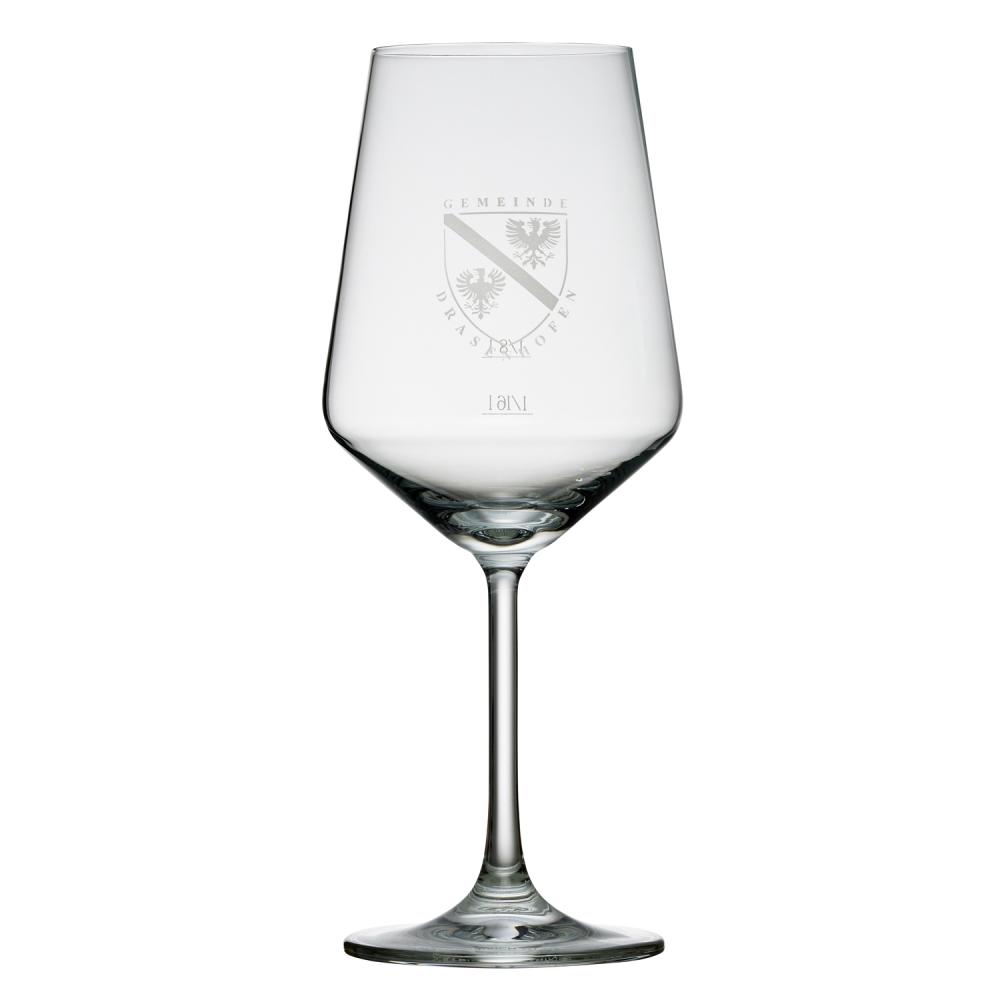 Glas mit Logo