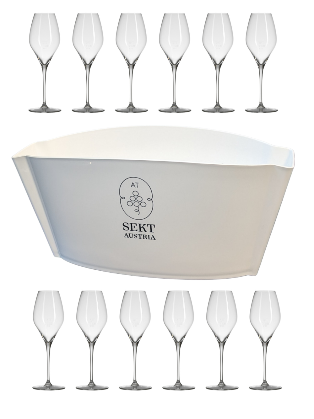 Sektkühler "Sekt Austria" + 12 Sekt Austria Gläser